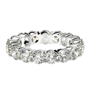 Round Cut Lab Grown Diamond Eternity Ring in 14k White Gold (3 cttw FG/VS2) - 0