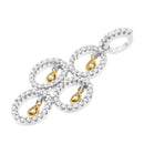 14K Two- Toned Gold 2/5 cttw Round Diamond Pendant Necklace (H-I, I1-I2)-3
