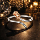 925 Sterling Silver Ring with Rose Gold and Platinum Plating, 0.4*0.6cm for Women-1