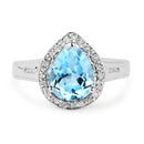 2.42 Carat Genuine Blue Topaz and White Topaz .925 Sterling Silver Ring-3