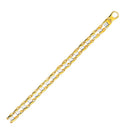 14k Two-Tone Gold Men's Bracelet with S Style Bar Links-1