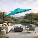 11 ft Cantilever Umbrella Replacement Canopy Supported Bar 8 Ribs Aruba Turquoise-6