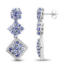 4.92 Carat Genuine Tanzanite .925 Sterling Silver Earrings-2