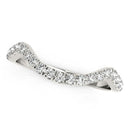 14k White Gold Modern Curved Style Pave Diamond Wedding Band (1/5 cttw)-1