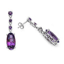 9.63 Carat Genuine Amethyst .925 Sterling Silver Earrings-2