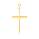 14k Yellow Gold Polished Flat Cross Pendant-2