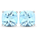 6.80 Carat Genuine Blue Topaz .925 Sterling Silver Earrings-1