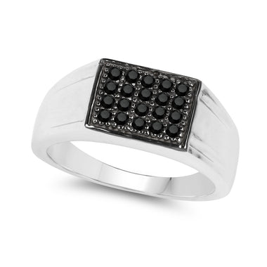 0.30 Carat Genuine Black Diamond .925 Sterling Silver Ring - 0