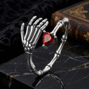 925 Sterling Silver Pavé Setting CZ Oxidized Ring-1