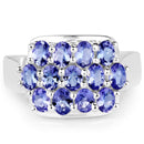 2.21 Carat Genuine Tanzanite .925 Sterling Silver Ring-3