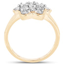 14K Yellow Gold Plated 0.07 Carat Genuine White Diamond .925 Sterling Silver Ring-2