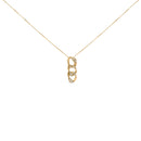 14K Yellow Gold Plated .925 Sterling Silver 1/6 Cttw Diamond Interlocking Triple Asymmetric Circle Hoop 18" Pendant Necklace (H-I Color, I1-I2 Clarity)-2
