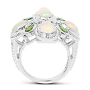 2.97 Carat Genuine Ethiopian Opal And Chrome Diopside .925 Sterling Silver Ring-2