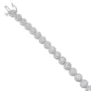 14K White Gold 2.00 Cttw Diamond Halo Link Tennis Bracelet (H-I Color, I1-I2 Clarity) - 7" Inches-3