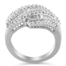 14K White Gold Diamond Cocktail Ring Band (1 3/4 Cttw, H-I Color, SI2-I1 Clarity) - Size 6-1/2-2