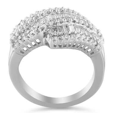 14K White Gold Diamond Cocktail Ring Band (1 3/4 Cttw, H-I Color, SI2-I1 Clarity) - Size 6-1/2 - 0