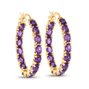 4.80 Carat Genuine Amethyst .925 Sterling Silver Earrings-1