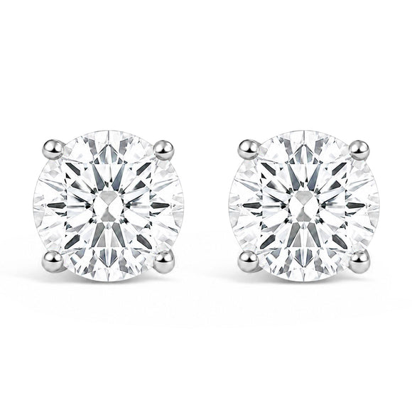 IGI Certified 14K Yellow Gold 1.00 Cttw Round Lab Grown Diamond Solitaire Stud Earrings