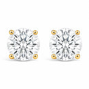 IGI Certified 14K Yellow Gold 1.00 Cttw Round Lab Grown Diamond Solitaire Stud Earrings-1