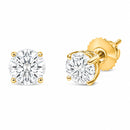 IGI Certified 14K Yellow Gold 1.00 Cttw Round Lab Grown Diamond Solitaire Stud Earrings-2