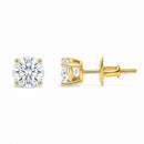 IGI Certified 14K Yellow Gold 1.00 Cttw Round Lab Grown Diamond Solitaire Stud Earrings-3
