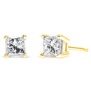 14K Yellow Gold 1.00 Cttw Princess-Cut Square Near Colorless Diamond Classic 4-Prong Solitaire Stud Earrings (J-K Color, I1-I2 Clarity)-4
