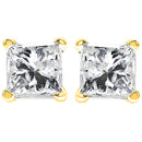 14K Yellow Gold 3/8 Cttw Princess-Cut Square Near Colorless Diamond Classic 4-Prong Solitaire Stud Earrings (J-K Color, SI1-SI2 Clarity)-6