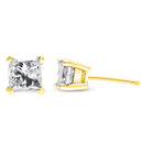 14K Yellow Gold Clarity Enhanced Princess Cut Diamond Certified Stud Earrings (0.50 cttw, H-I Color, I1-I2 Clarity)-8