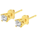 14K Yellow Gold 3/8 Cttw Princess-Cut Square Near Colorless Diamond Classic 4-Prong Solitaire Stud Earrings (J-K Color, SI1-SI2 Clarity)-8