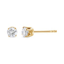 AGS Certified 14K Yellow Gold 1/2 Cttw 4 Prong Set Brilliant Round-Cut Solitaire Diamond Push Back Stud Earrings (O-P, Color, SI2-I1 Clarity)-8
