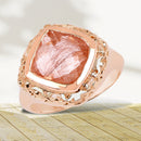 14K Rose Gold Plated 3.25 Carat Genuine Pink Rutile .925 Sterling Silver Ring-1