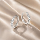 925 Sterling Silver Plated Platinum CZ Pavé Earrings for Women-2