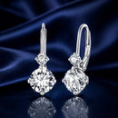 925 Sterling Silver Moissanite Earring with Pavé Setting, 6.5mm, for Women-1