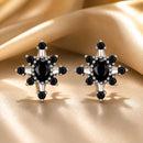 925 Sterling Silver Earrings with Pavé Setting CZ, Size 0.8*0.7cm for Women-1
