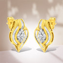 10K Yellow Gold 1/3 cttw Round-Cut Diamond Cluster and Swirl Stud Earrings (J-K Clarity, I2-I3 Color)-1