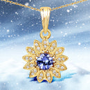 0.31 Carat Genuine Tanzanite and White Diamond 14K Yellow Gold Pendant-1
