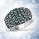 0.83 Carat Genuine Blue Diamond and White Diamond .925 Sterling Silver Ring-1