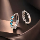 925 Sterling Silver Turquoise Earrings for Women 1.4x0.5cm-2