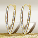 10K Yellow Gold 1/2 Cttw Round-Cut Diamond Modern Hoop Earrings (I-J Color, I2-I3 Clarity)-1