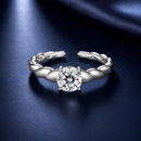 925 Sterling Silver Moissanite 0.65 Carat Ring for Women Size E-2