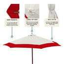 9ft Market Patio Umbrella 8 Rib Replacement Canopy Duet Red-6