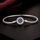 925 Sterling Silver Bracelet with CZ & Resin, Size 17.0-1