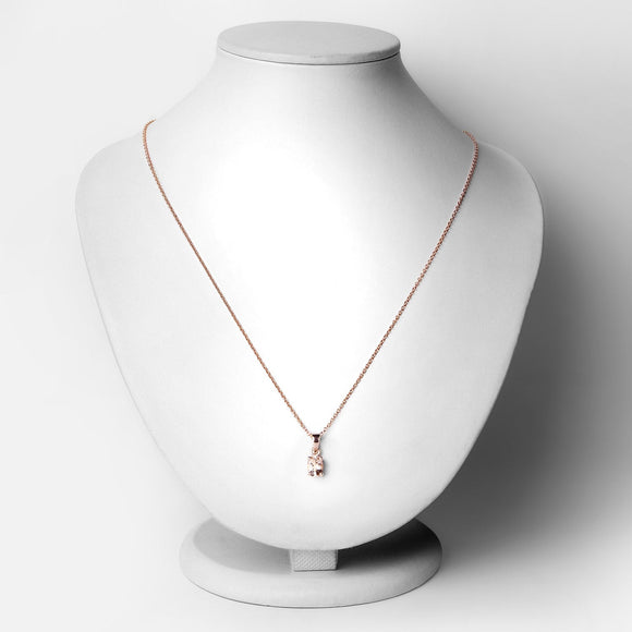 0.70 Carat Genuine Morganite .925 Sterling Silver Pendant