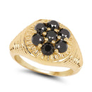 14K Yellow Gold Plated 1.40 Carat Genuine Black Diamond .925 Sterling Silver Ring-2