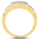 14K Yellow Gold Plated 0.21 Carat Genuine White Diamond .925 Sterling Silver Ring-2