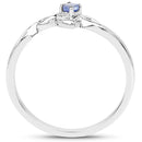 0.07 Carat Genuine Tanzanite .925 Sterling Silver Ring-2
