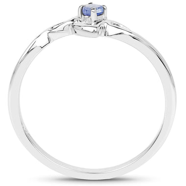 0.07 Carat Genuine Tanzanite .925 Sterling Silver Ring - 0
