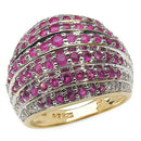 14K Yellow Gold Plated 2.94 Carat Genuine Ruby & White Topaz .925 Sterling Silver Ring-1