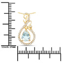 0.76 Carat Genuine Aquamarine and White Diamond 14K Yellow Gold Pendant-4