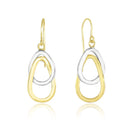 14k Two-Tone Gold Interlaced Open Teardrop Drop Earrings-1